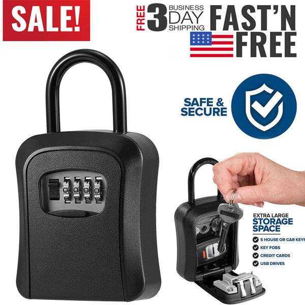 Waterproof Lock Box For Keys With 4 Digit Combination Outside Hold Key Safes