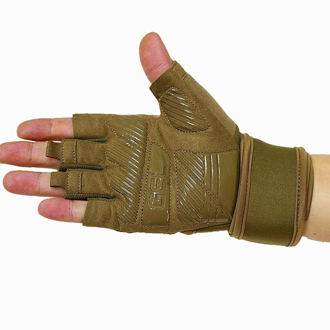 Last Punch Brown Fingerless Sport Weight lifting Workout Gloves All Sizes  S-XXL
