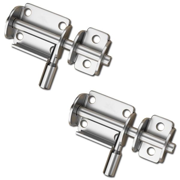 Sliding Barrel Bolt Door Latch Stainless Steel Door Latch Safety Door Bolt Latch Sliding Barrel Bolt Door Latch Universal Gate Interior Lock Fire Door Latch Bathroom Door Lock Bedroom Door Bolt 2 Pack