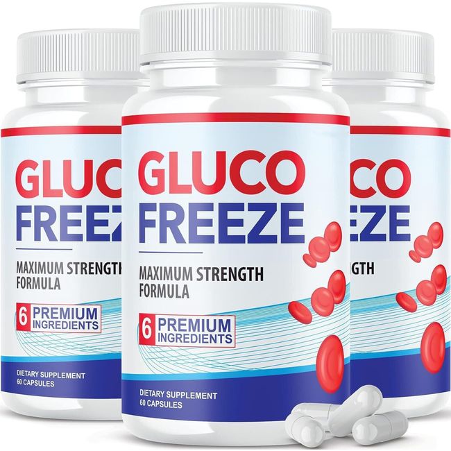 (3 Pack) Glucofreeze Blood Sugar Support Supplement Glucofreeze 180 Capsules