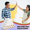 40-Piece High-Density Foam Paint Roller Covers - 4 Inch Mini Rollers for Walls