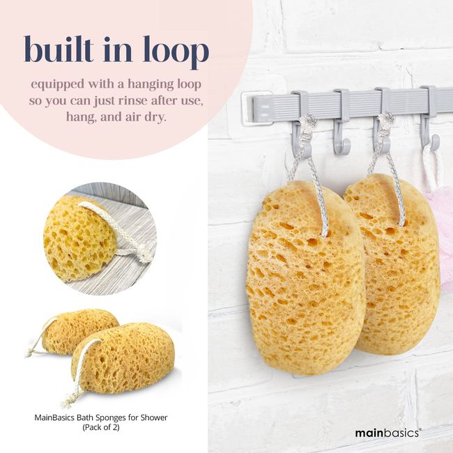 MainBasics Bath Shower Loofah Sponge Pouf Body Scrubber Exfoliator