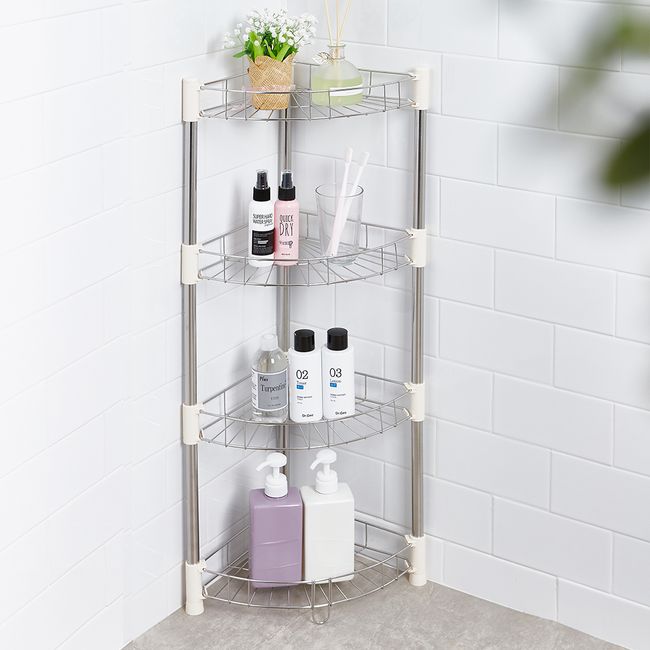 Halmade Bathroom Triangular Corner Shelf 4 Tiers