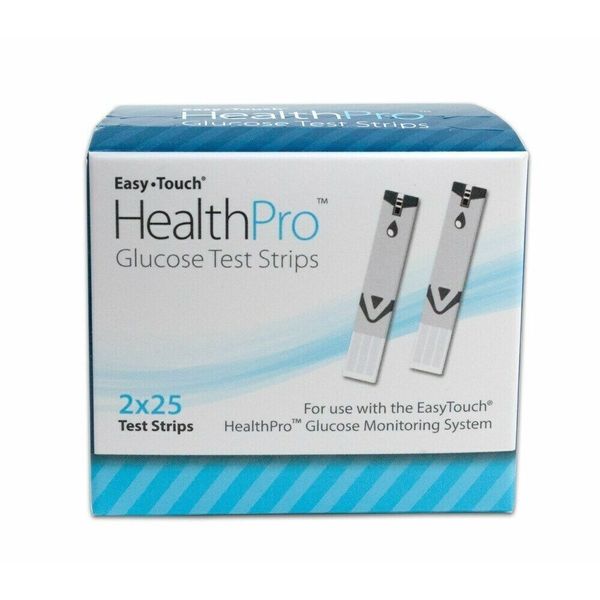 HealthPro Blood Glucose Test Strips by EasyTouch 2x25 CT + FAST SHIPPING!