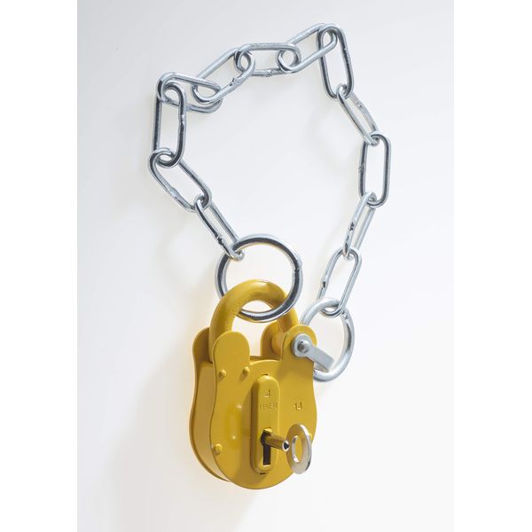 FB14 Yellow Chain Type London Fire Brigade Padlock Supplied with 1 Key