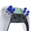 eXtremeRate Custom Replacement Dpad Action Button with No Engraving Two-Tone Color Dpad Face Button for PS5 Controller [Blue & Clear]