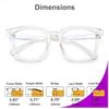 Square Classic Blue Light Blocking Glasses Crystal Clear Frame Eyeglasses