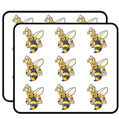Angry Yellow Jacket bee Vinyl Stickers 2" Each 18 Pack Stickers Durable and Waterproof for Laptops, Cars, Phones