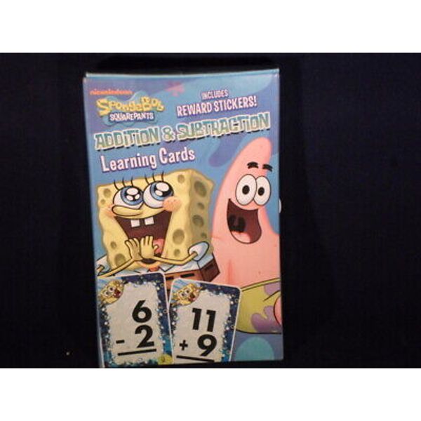 SPONGE BOB Square Pants Add & Subtract Learning Flash Cards + Stickers     A52-1