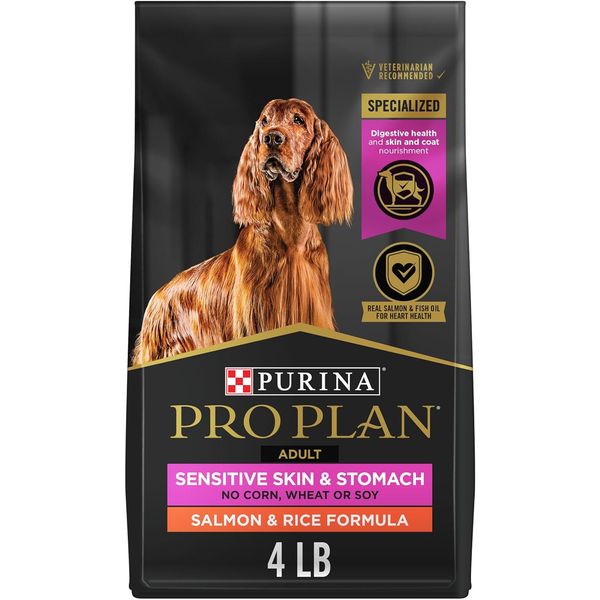 Purina Pro Plan Sensitive Skin and Stomach Dog Food Salmon and Rice Formula - 4