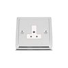 TRIMLINE Polished Chrome Round PIN Socket 2AMP White Insert