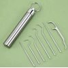 7PC Portable Titanium Toothpicks Set,Reusable Metal Floss Kit Box Travel Camping