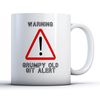 Finger prints - Warning Sign Grumpy Old Git Alert - Printed Mug, Ceramic, 11fl.oz.
