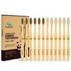 Bamboo Charcoal Toothbrush Extra Soft Bristle Natural Toothbrush 12 Pack