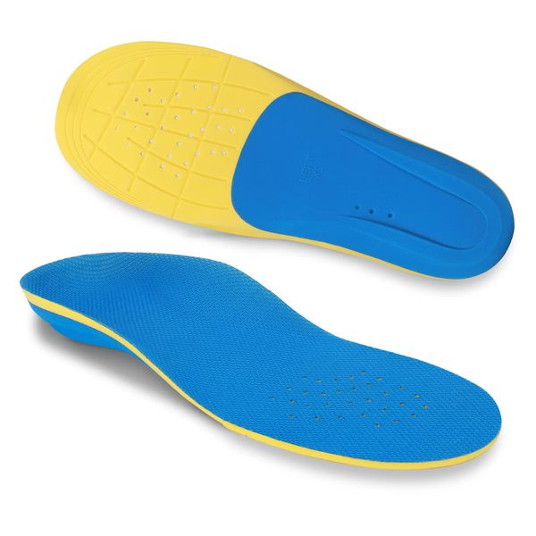 EDTRE Sports Insole, 1.0 inches (2.5 cm), Arch Support, Lightweight, Durable, Comfort, Footbed, Shock-Absorbing, Thin, Breathable, Climbing, Standing, Stability, U-Shaped Heel, Deodorizing, Size Adjustable, For Men and Women (S (9.4 - 9.8 inches (24.0 - 2