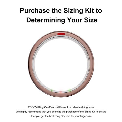 POBOVi Ring OnePlus - Ultra-Thin Titanium Smart Ring - 7 Days Battery Life - Fitness/SPO₂/Stress/HR/Sleep Skin Temperature Tracker - No App Fee - iOS&Android Compatible (Rosegold,8)