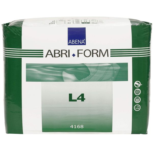 Abena Abri-Form Comfort Plastic-Backed Briefs, Level 4, (Medium To Large Sizes) Large, 36 Count