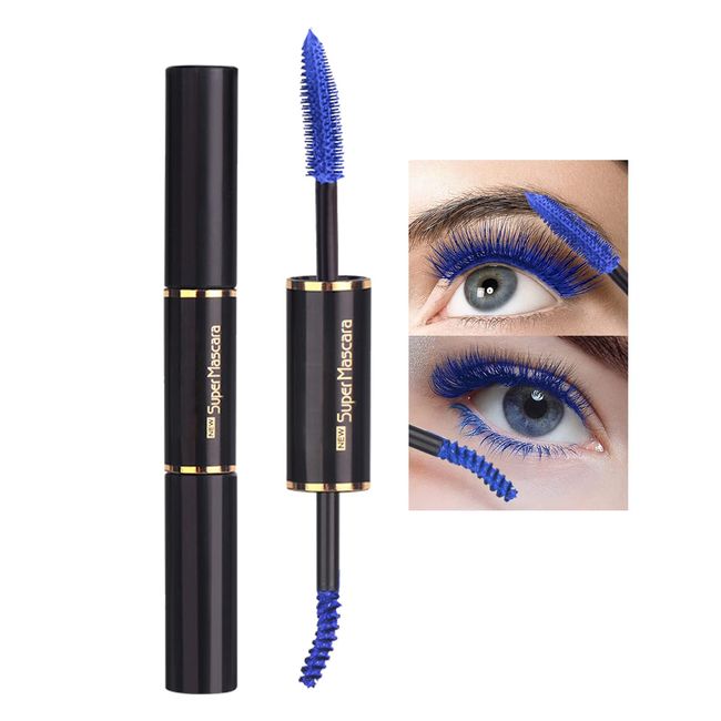 Blue Mascara Color Mascara 4D Fiber Mascara, false lash effect mascara Waterproof & Smudge-proof Mascara, Thick & Long Mascara, Volume and Length No Clumping,Fuller Lashes, Lasting All Day