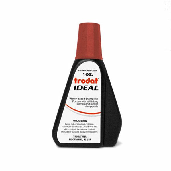 Red Self-inking Stamp Ink, Trodat 1 Oz Drip Spout Bottle