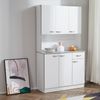 Free Standing Kitchen Cabinet Cupboard w/ Adjustable Shelving & Modern Design