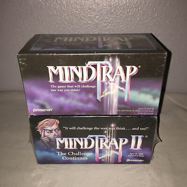 TOY SEALED NEW Mind Trap 1 / MindTrap II Lot Vintage 96 Trivia Puzzle Board Game