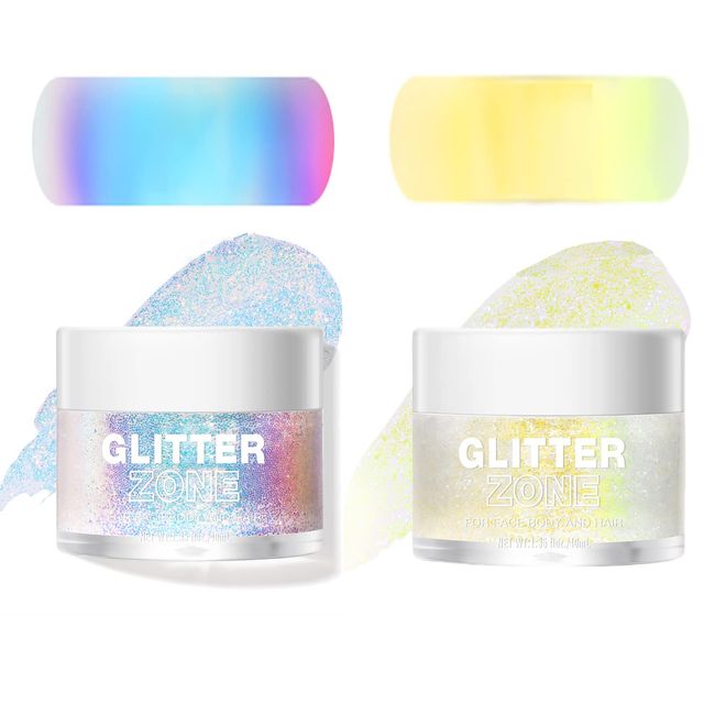 KTouler 2 renkler tıknaz Glitter vücut yüz Glitter holografik Glitter saç gözler çivi dudaklar makyaj Glitter pullu