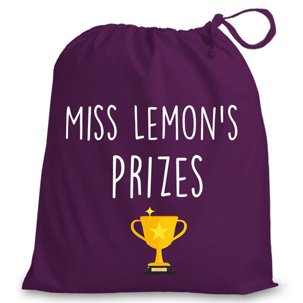 Busy Hands & Feet Personalised Rewards Prize Drawstring Bag (Purple)