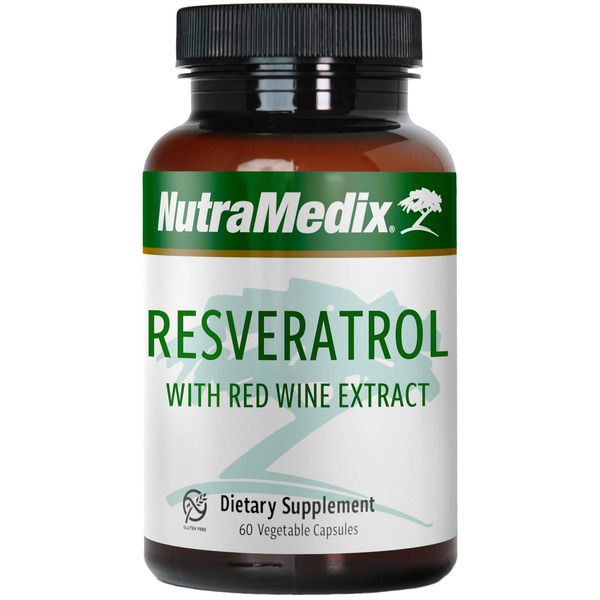 NutraMedix Resveratrol Capsules - Bioavailable Antioxidant Support Supplement from Red Wine Extract & Grape Skins - 200mg Japanese Knotweed for Immune & Cardiovascular Support (60 Capsules)