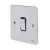 Schneider Electric Ultimate Flat Plate - Single Light Switch, 2 Pole, GU2210BPC, Polished Chrome with Black Insert