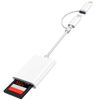 SD Card Reader for iPhone iPad, Dual USB-C & Lightning Connector Memory SD Card Adapter, Support SD/MicroSD Cards, High-Speed Trail Camera Viewer, Plug and Play