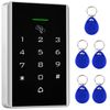 Door Access Control Keypad, 125KHz Proximity ID Card Access Control System, Support 1000 Users Door Access Control, Stand-Alone Keypad + 5PCS Keychains for Entry Access Controller Gate Opener