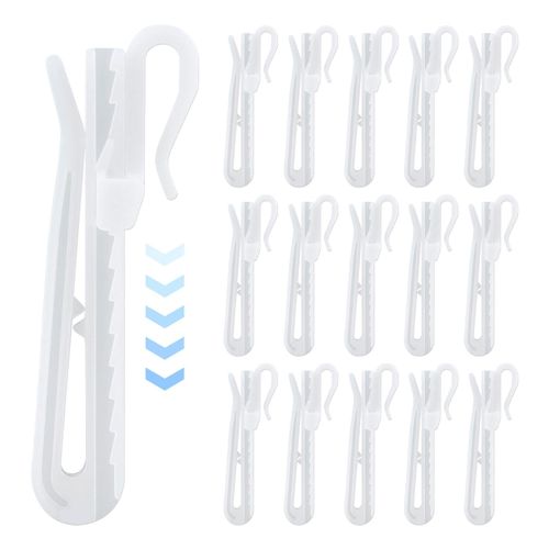 80pcs Plastic White Curtain Hooks,Adjustable Pinch Pleat Curtain Hooks Drapery Hooks for Pleated Drapes(7cm/2.76inch)