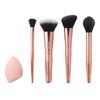 e.l.f. Cosmetics Complexion Essentials Brush & Sponge Set, Concealer, Powder, Blush & Highlighter Brushes & Total Face Sponge For A Perfect Complexion