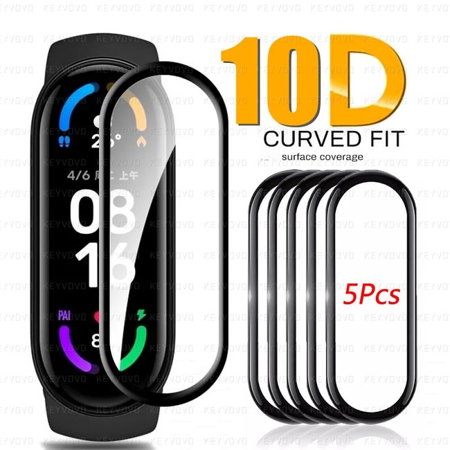 10D Film Glass for Xiaomi Mi Band 8 7 6 Screen Protector Miband 6 5 4 Smart  Watchband Full Protective Cover Case Strap Bracelet - AliExpress