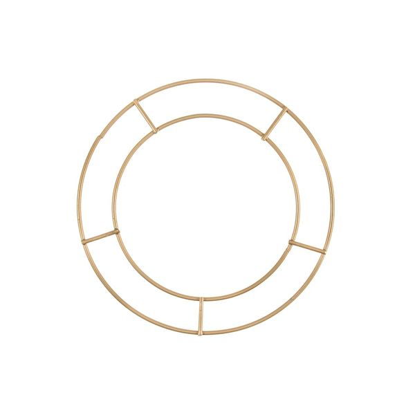 Crafty Capers 15cm | Metal Double Ring Wreath Making Base | Matt Gold