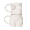 Sass & Belle Body Stacking Mugs White - Set of 2