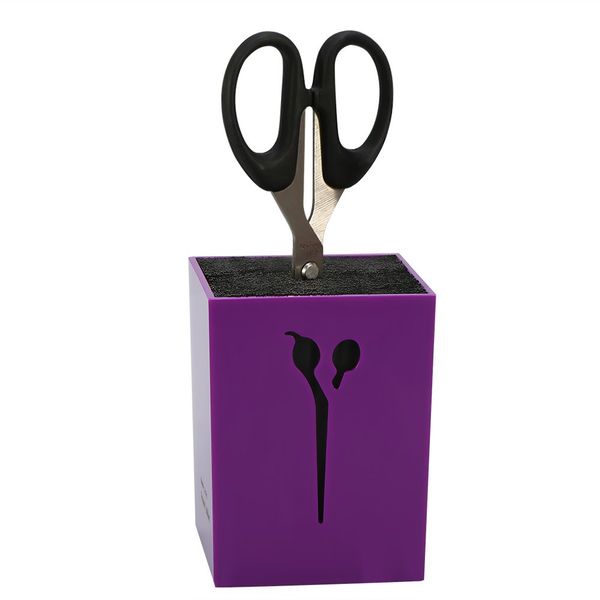 Scissors Storage Holder, Professional Salon Combs Case, Hair Clips Storage Box, Hairdressing Scissors Holder, Barber Tools Organizer for Hair Salon Stylist (Purple)