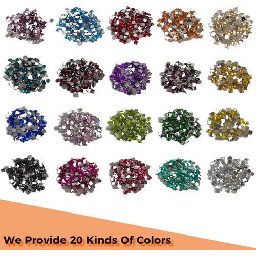 Rhinestones Diamond Painting Beads, Diamond Bead Art Diamond Painting Drills, Diamond Painting Accessories, Diamond Art Accessories and Tools, Rhinestones for Makeup, 20 Colors Square Bead, 20000PCS