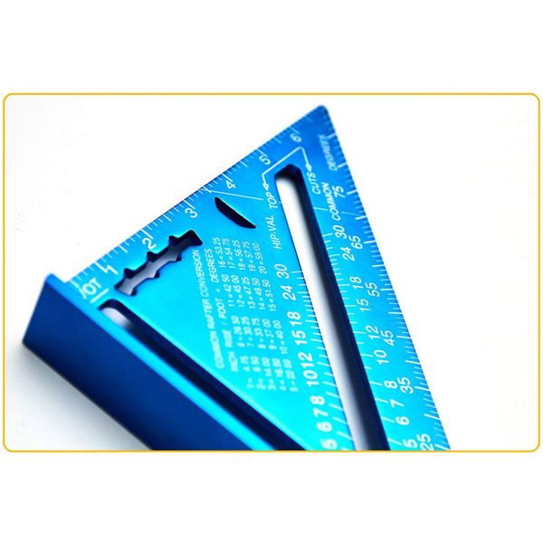 ncdoi Angle Ruler 7 Inch Aluminum Alloy Measuring Ruler Woodworking Triangle Protractor Blue