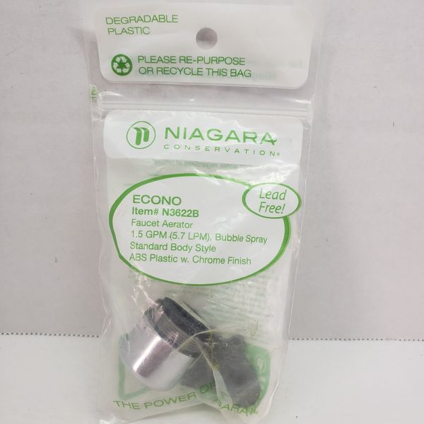 Niagara Econo Water Saving Dual Thread Aerator Chrome Finish   #N3622B