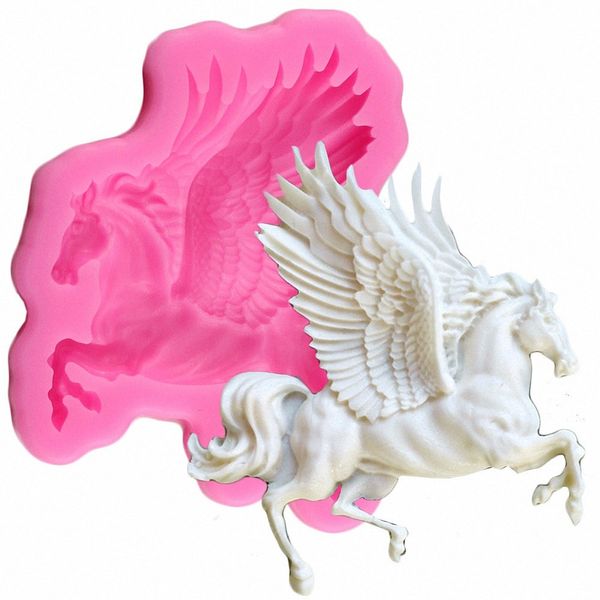 MoldFun Flying Horse Silicone Mold for Fondant, Cake Decorating, Chocolate, Plaster, Soap, Lotion Bar, Chocolate, Candy, Polymer Clay