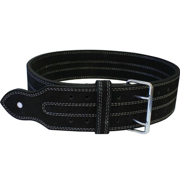 Leather Power Weight Lifting Belt 4" Wide Black (X Large) 37-42"