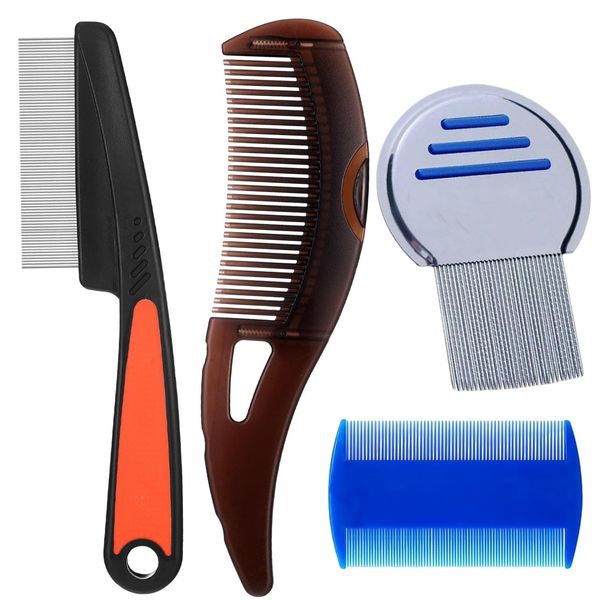 4 Pcs Dandruff Comb, Fine Tooth Comb, Psoriasis Comb Quick Dandruff Removal Dandruff Brush Fine Tooth Hair Comb Hollow Tooth Scalp Comb for Women Men Scalp Massage Removal of Dandruff and Dirt