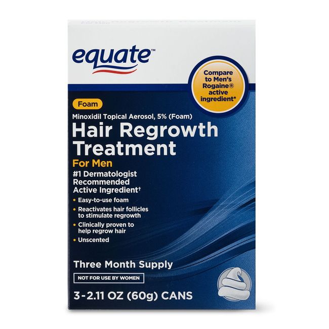 Equate Hair Regrowth Treatment Minoxidil Topical Aerosol 5 % Foam 3-Month Supply