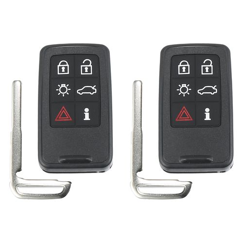 X AUTOHAUX 2pcs 902MHz 6 Button Flip Keyless Entry Remote Replacement Key Fob for Volvo XC60 10-13 XC70 07-13 KR55WK49264 Chip 46 Control Proximity Smart Fob