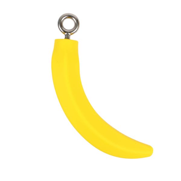 Atomik Rock Climbing Set of 2 Child Size Hanging Bananas for Strength and Grip Training in Yellow Rated to 120 pounds