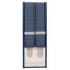 MANDITTIONS XL Navy Blue Geometric Pattern Trouser Braces 35mm Wide 4 Silver Clips Extra Long 48 Inch