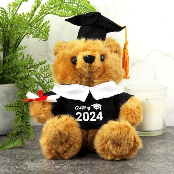 eBuyGB Graduation Bear with Gown, Hat & Diploma, Class of 2023 Plush Soft 9" Teddy Bear, University Graduate, Congraulations Gift for Him/Her