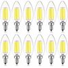 12x Luxrite LED Chandelier Bulbs 60W Equivalent 5000K 550lm Dimmable E12 Base