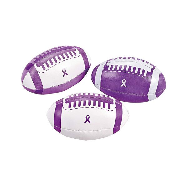 Fun Express Purple Ribbon Foam Football (12 Pieces) Toys, Kick Balls